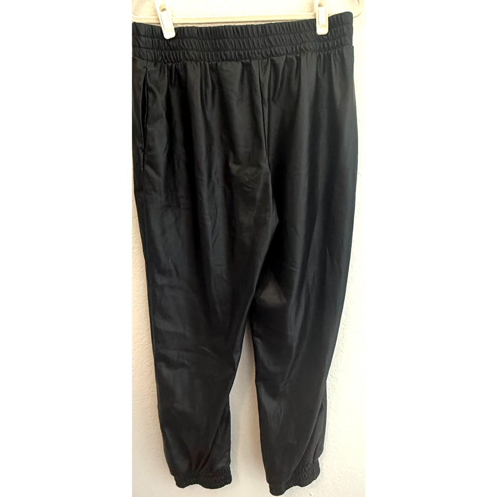 Express Faux Leather Jogger Pants Black Size Large Women’s Elastic Waist Tapered - Picture 8 of 8